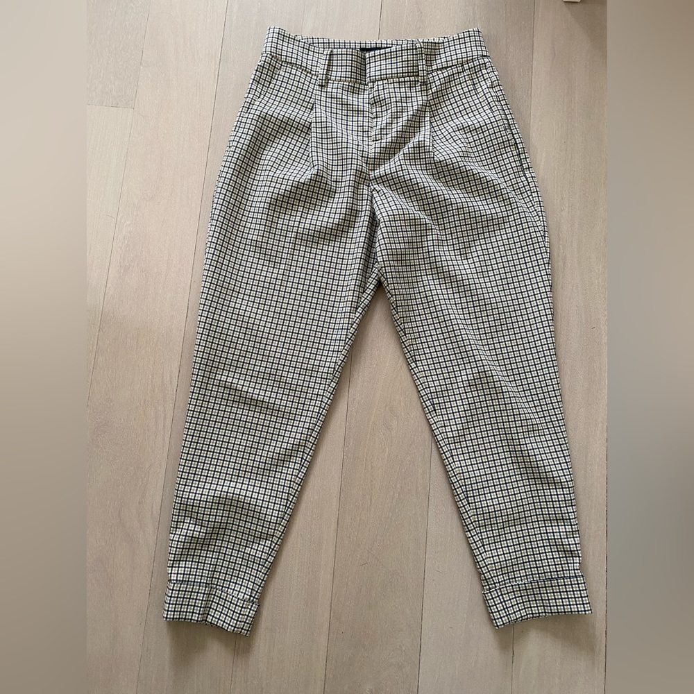 Banana Republic High-rise Tapered Plaid Pants